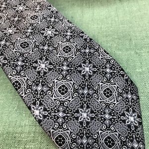 Men’s Black and white Italian Ferretti Tie